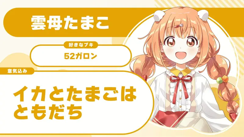 雲母たまこさんの自己紹介のスライド(配信の画面)